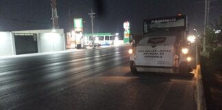 TRABAJA SERVICIOS PÚBLICOS JORNADA NOCTURNA DE LIMPIEZA EN EL LIBRAMIENTO MATAMOROS-MONTERREY