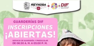 OFRECE DIF-REYNOSA ESPACIOS EN GUARDERÍA 2 PARA NIÑAS Y NIÑOS