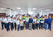 RECONOCIÓ ALCALDE CARLOS PEÑA ORTIZ A POLICÍAS VIALES CAPACITADOS POR LA CMIC