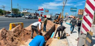 CONTINÚA SUSTITUCIÓN DE TUBERÍA DE AGUA POTABLE EN CARRETERA REYNOSA-MONTERREY
