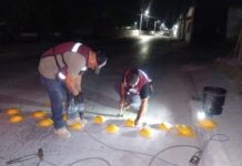 INSTALAN BOYAS DE TRÁFICO EN REYNOSA PARA REFORZAR LA SEGURIDAD PEATONAL