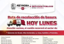 COLONIAS DE REYNOSA CON SERVICIO DE RECOLECCIÓN DE BASURA ESTE LUNES