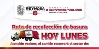 COLONIAS DE REYNOSA CON SERVICIO DE RECOLECCIÓN DE BASURA ESTE LUNES