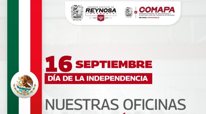 INFORMA COMAPA SOBRE CIERRE DE SUCURSALES POR DÍA DE LA INDEPENDENCIA