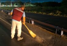 REALIZAN LIMPIEZA INTEGRAL EN PUENTE DEL LIBRAMIENTO MONTERREY-MATAMOROS EN REYNOSA
