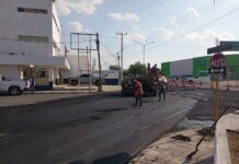 REHABILITAN CRUCERO VIAL EN EL CENTRO DE MIGUEL ALEMÁN