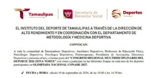 REALIZARÁN CONGRESO REGIONAL MULTIDISCIPLINARIO DEL DEPORTE ZONA NORTE 2026