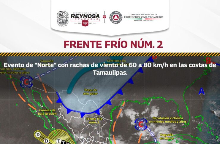 RECOMIENDA GOBIERNO MUNICIPAL DE REYNOSA PRECAUCIONES ANTE FRENTE FRÍO NÚMERO 2